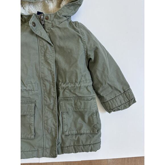 Gap Sherpa Lined Utility Parka Hooded Coat - Picture 3 of 5